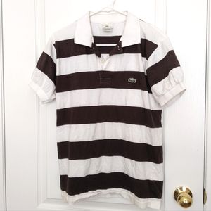 Lacoste Brown & White Stripes Polo Golf shirt